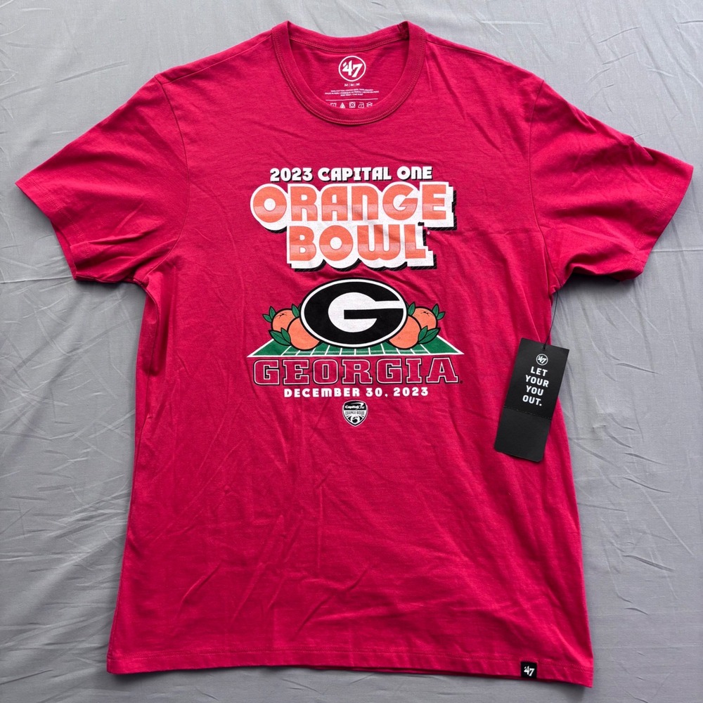 47 Brand Georgia Bulldogs 2023 Orange Bowl T-Shirt Men Medium Red New With tags